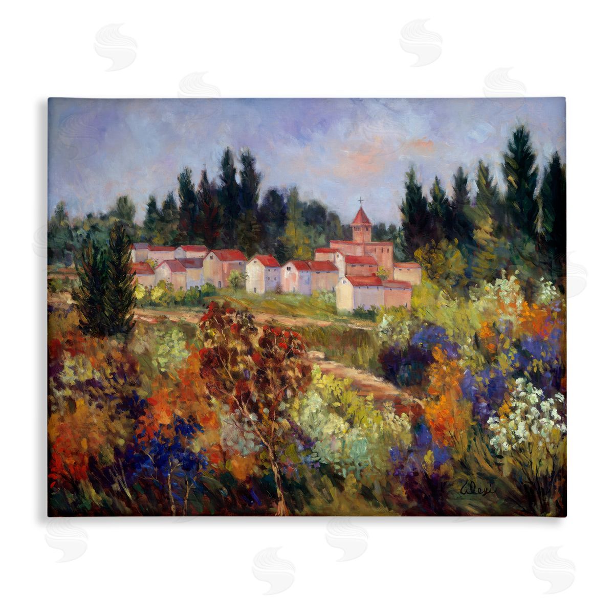 Alexi Fine Tuscan Countryside Garden Canvas Wall Art Print