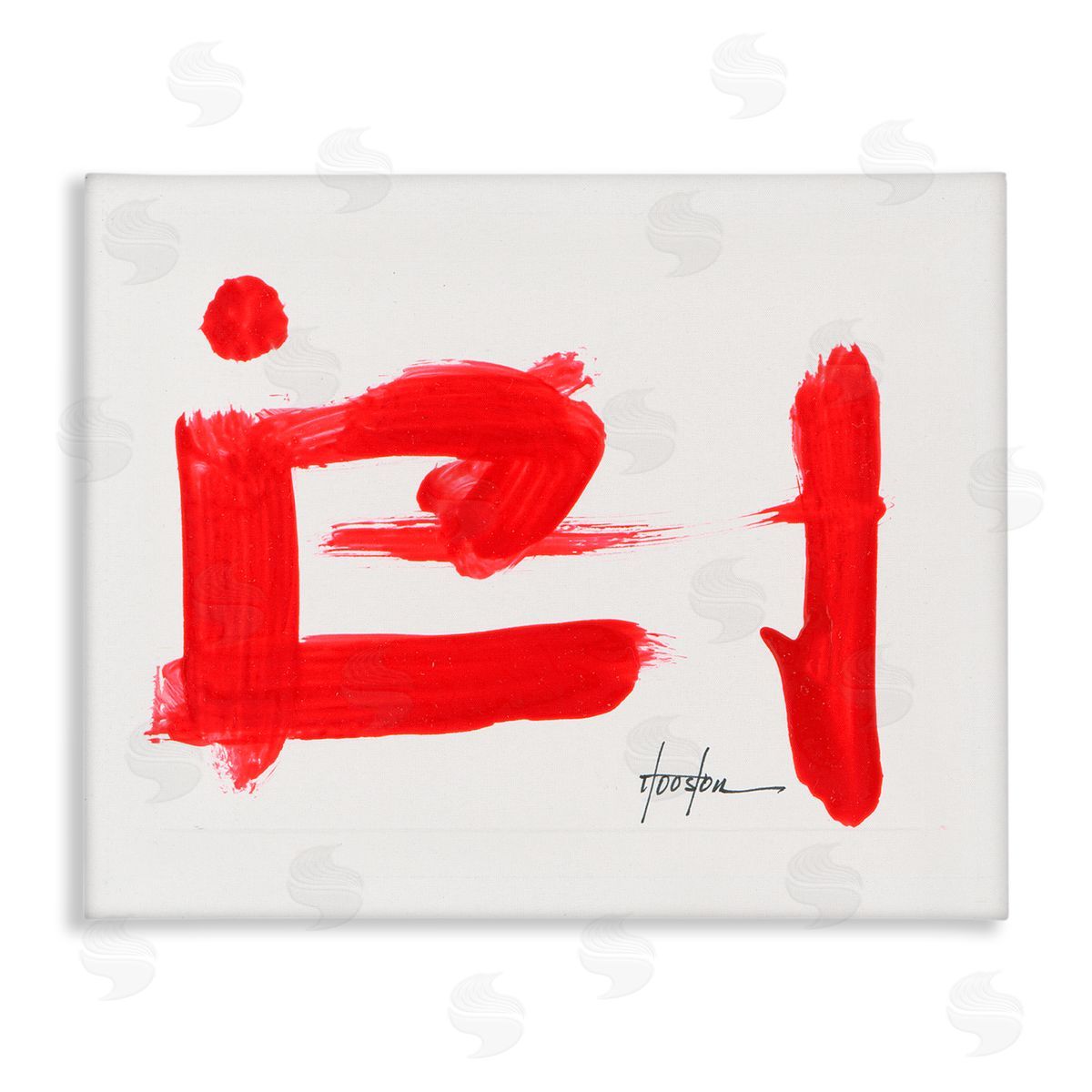 Daniel Houston Abstract Red Symbol Canvas Wall Art Print