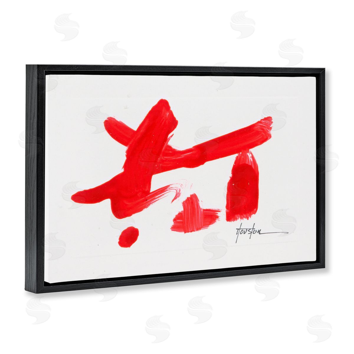 Meaningful Brushed Symbol Black Floating Frame Canvas Wall Art, Home Decor by Daniel Houston