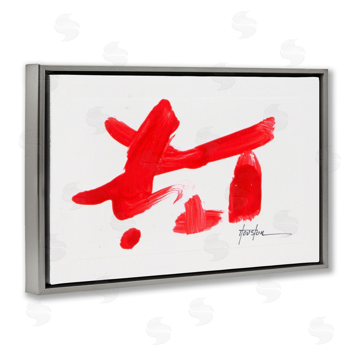Meaningful Brushed Symbol Grey Floating Frame Canvas Wall Art, Home Decor by Daniel Houston