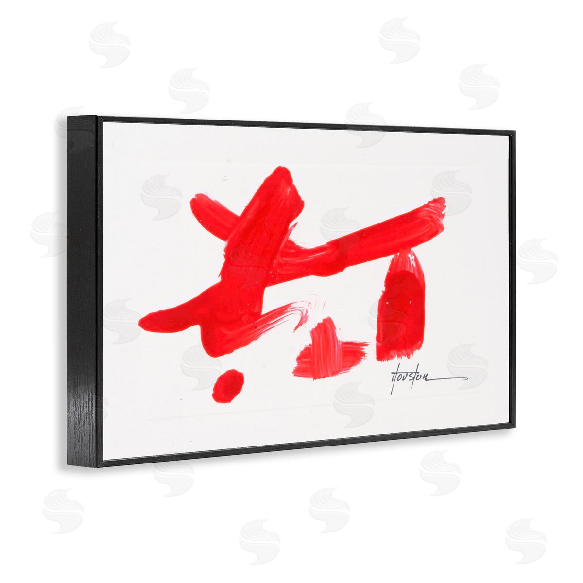 Meaningful Brushed Symbol Black Frame Print Wall Art, Home Decor by Daniel Houston