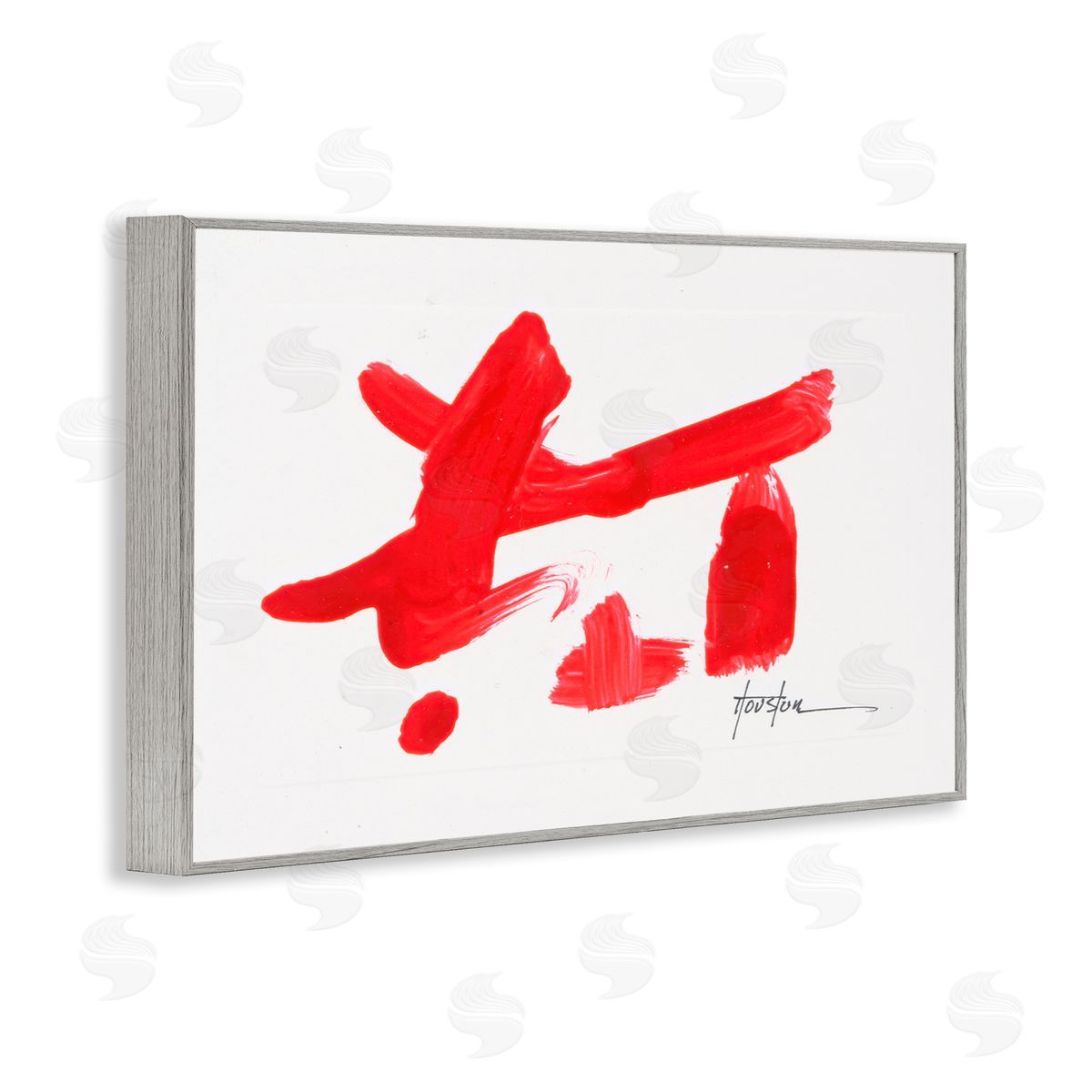 Meaningful Brushed Symbol Grey Frame Print Wall Art, Home Decor by Daniel Houston