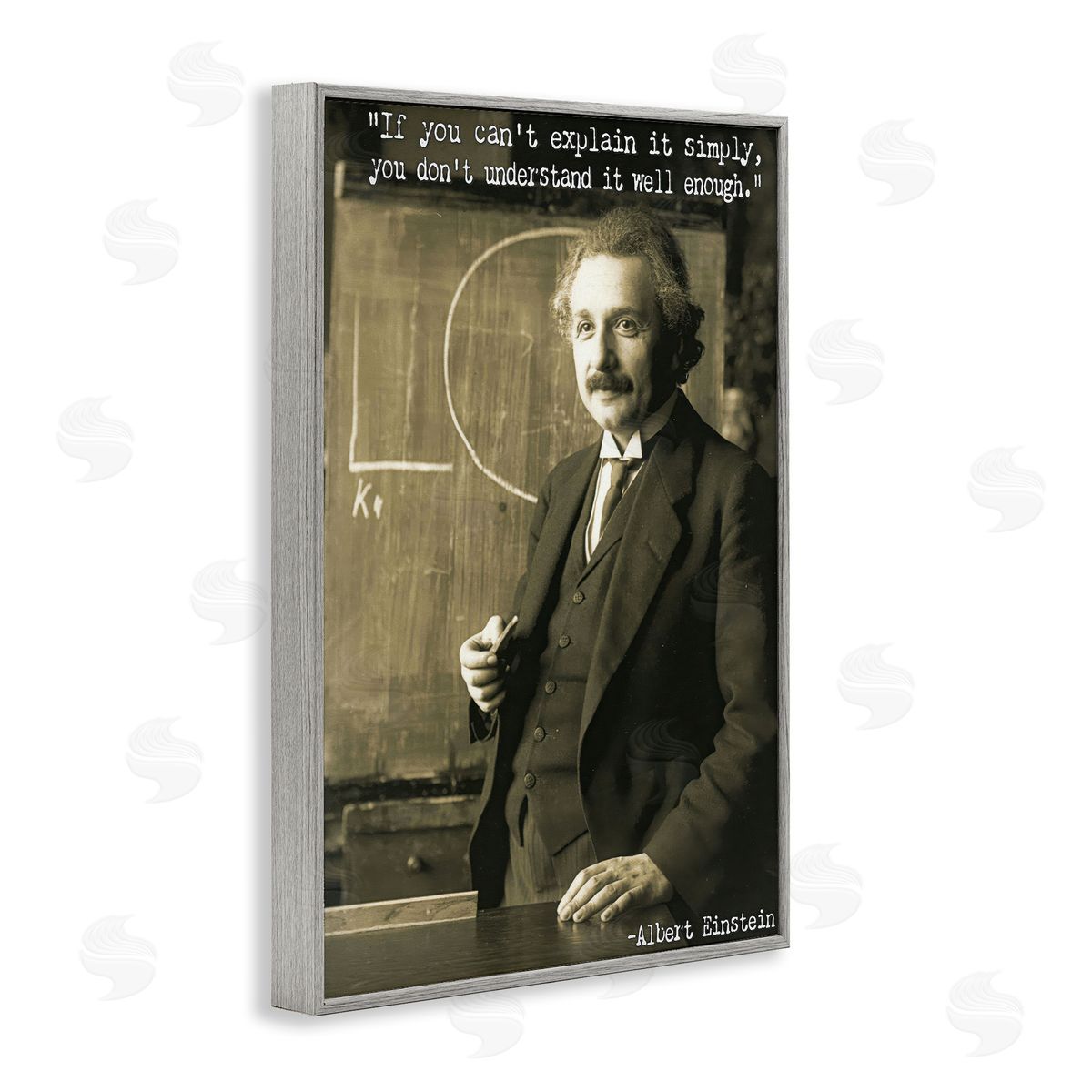 Inspiring Einstein Quote Grey Frame Print Wall Art, Home Decor by Graffi*tee Studios