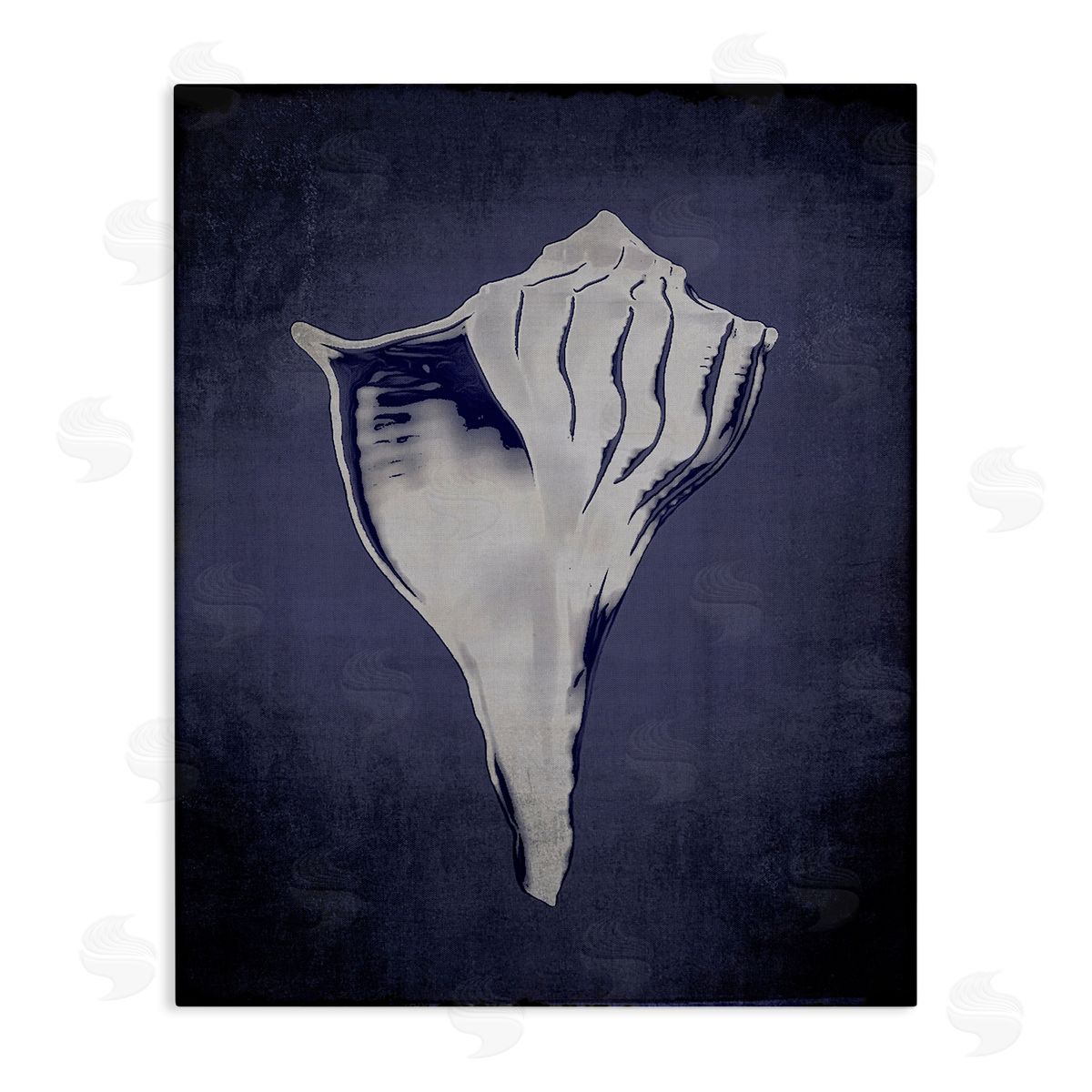 Lightning Whelk on Indigo Canvas Wall Art, Home Decor by Graffi*tee Studios