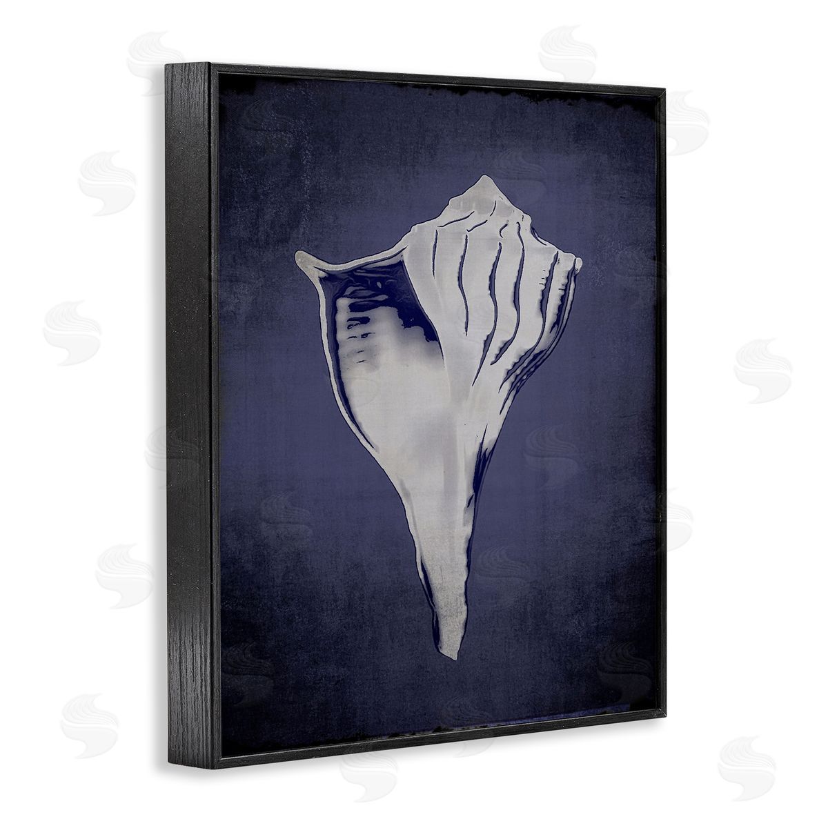 Lightning Whelk on Indigo Black Frame Print Wall Art, Home Decor by Graffi*tee Studios