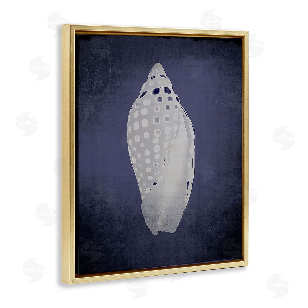 Junonia on Indigo Gold Floating Frame Canvas Wall Art, Home Decor by Graffi*tee Studios