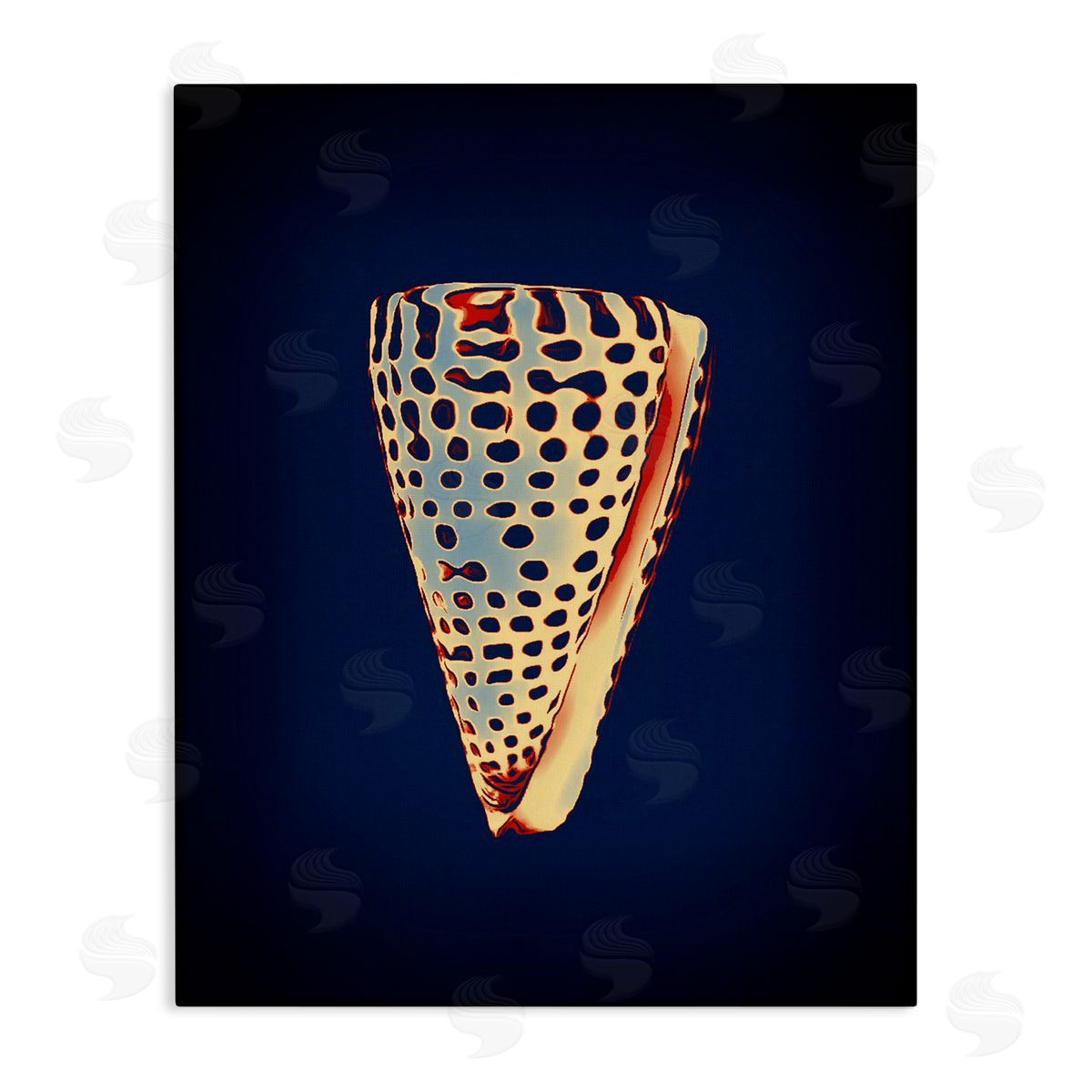 Cone Shell on Blue Canvas Wall Art, Home Decor by Graffi*tee Studios