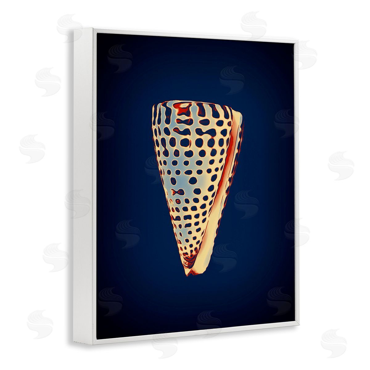Cone Shell on Blue White Frame Print Wall Art, Home Decor by Graffi*tee Studios