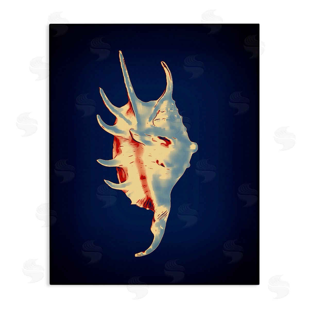 Spider Conch on Blue Canvas Wall Art, Home Decor by Graffi*tee Studios