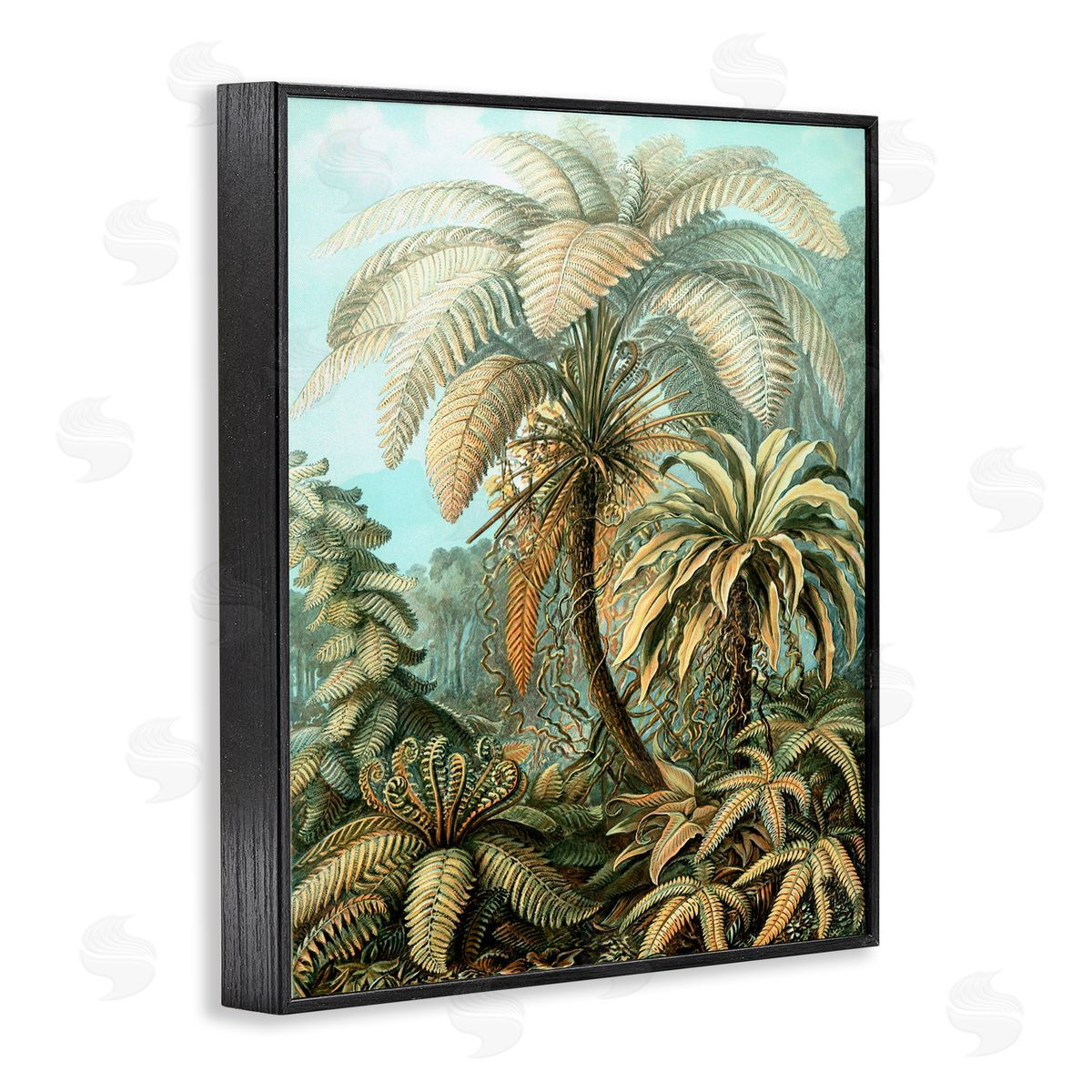 Detailed Palm Tree Leaves Black Frame Print Wall Art, Home Decor by Graffi*tee Studios