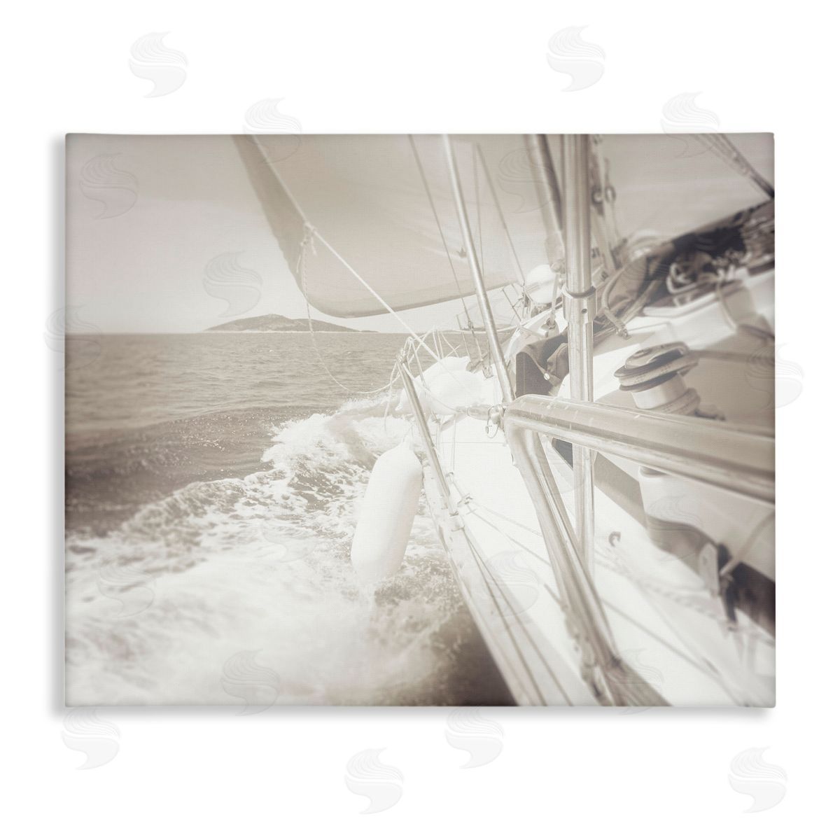 Graffitee Studios Splashing Boat Bow Canvas Wall Art Print