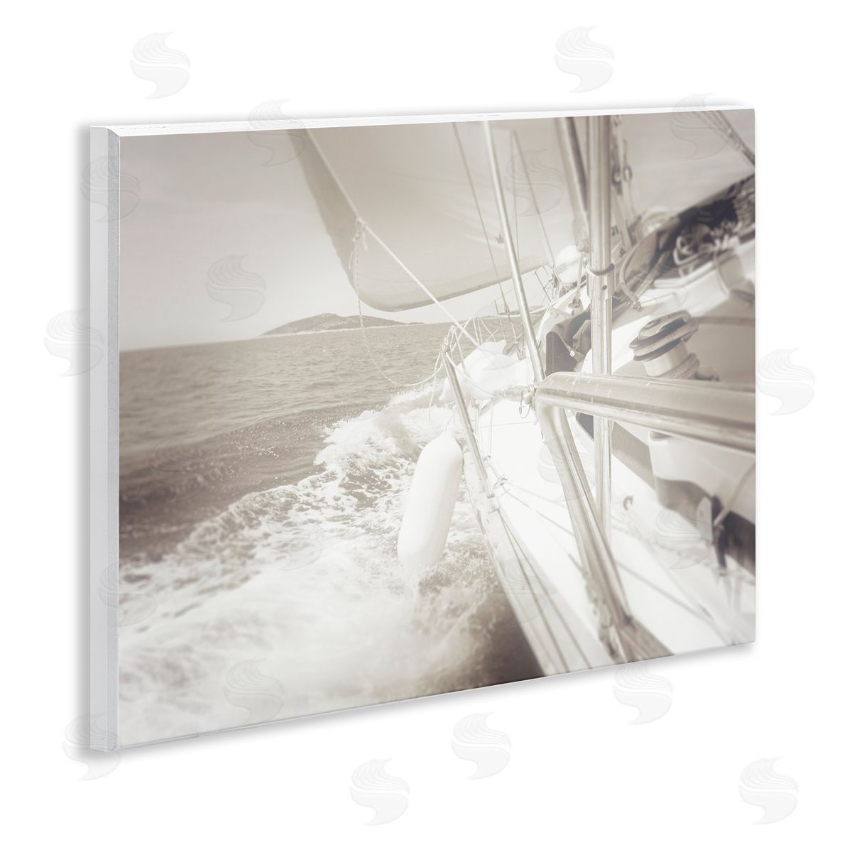 Graffitee Studios Splashing Boat Bow Wooden Wall Plaque Art Print