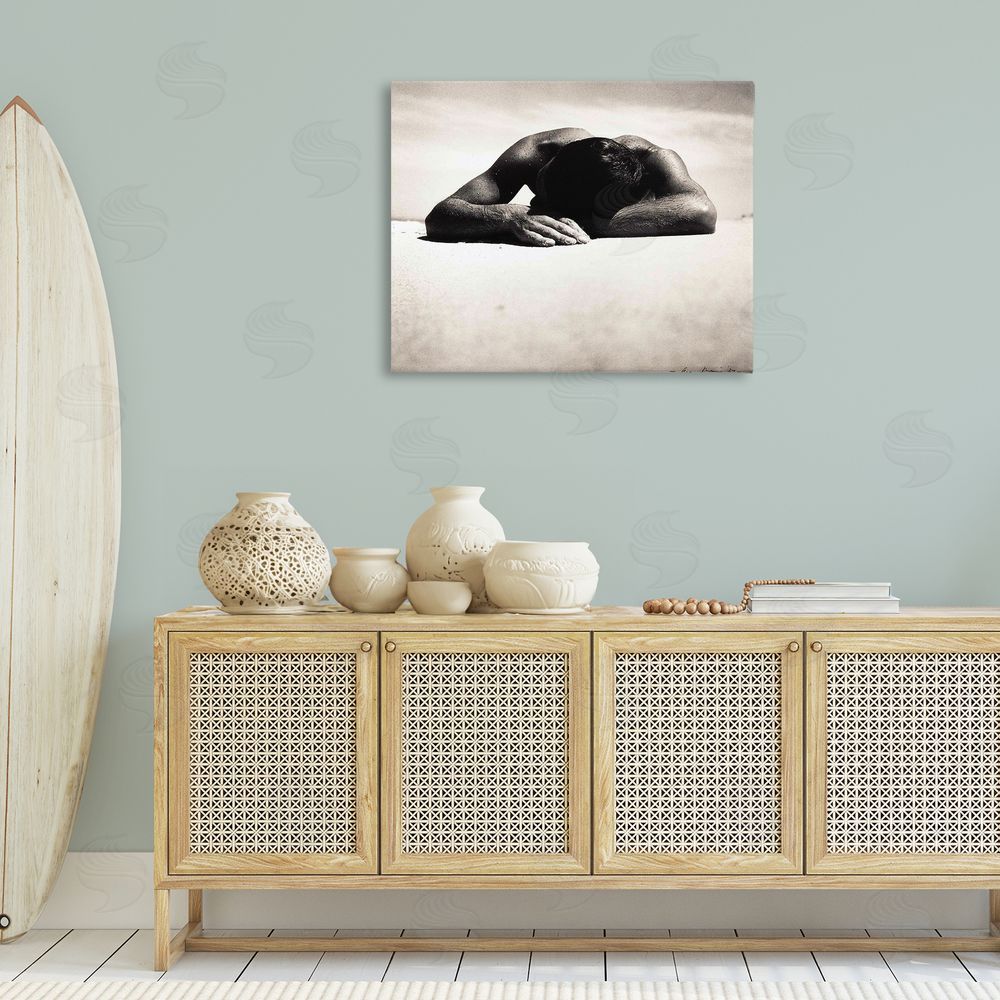 Graffitee Studios Sunbaker Beach Photography Canvas Wall Art Print in Room