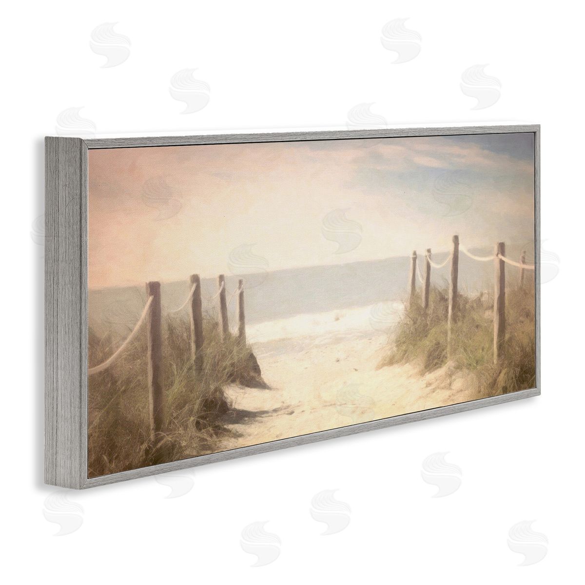Dreamy Coastal Walkway Grey Frame Print Wall Art, Home Decor by Graffi*tee Studios