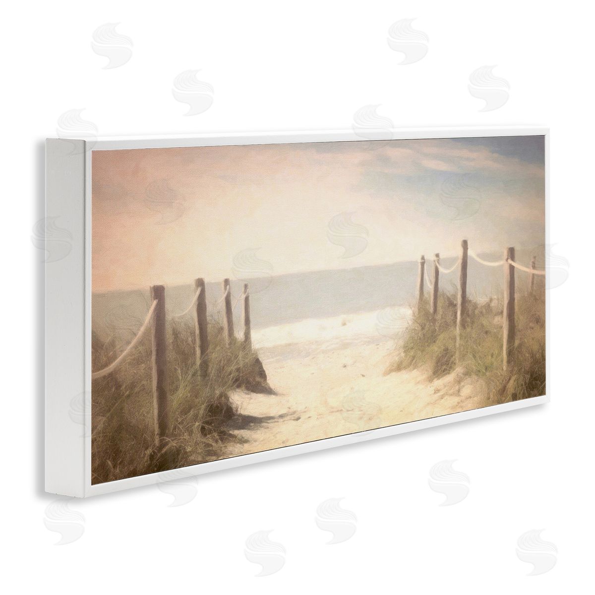 Dreamy Coastal Walkway White Frame Print Wall Art, Home Decor by Graffi*tee Studios