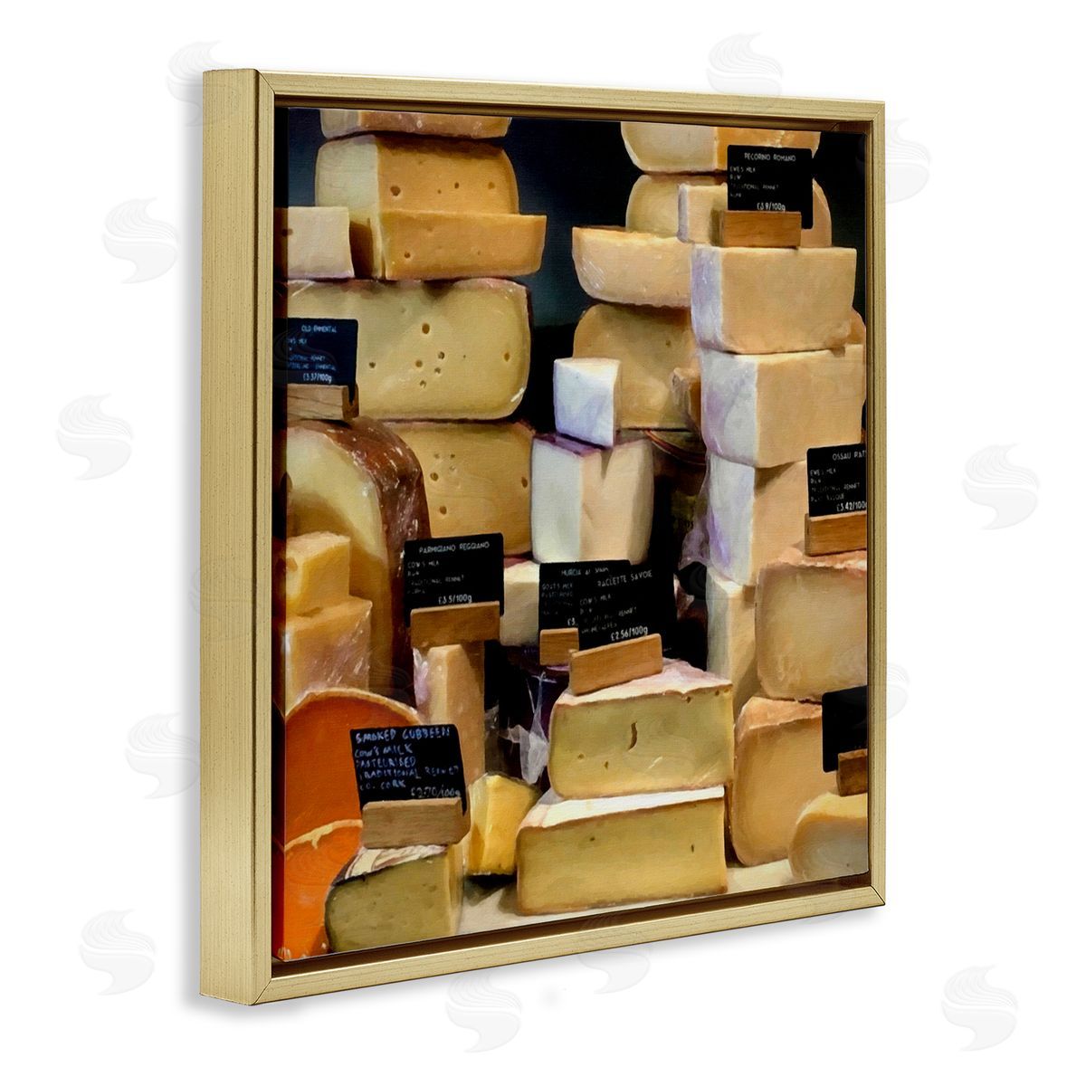 Graffitee Studios Various Cheeses Still Life Gold Floating Frame Canvas Wall Art Print
