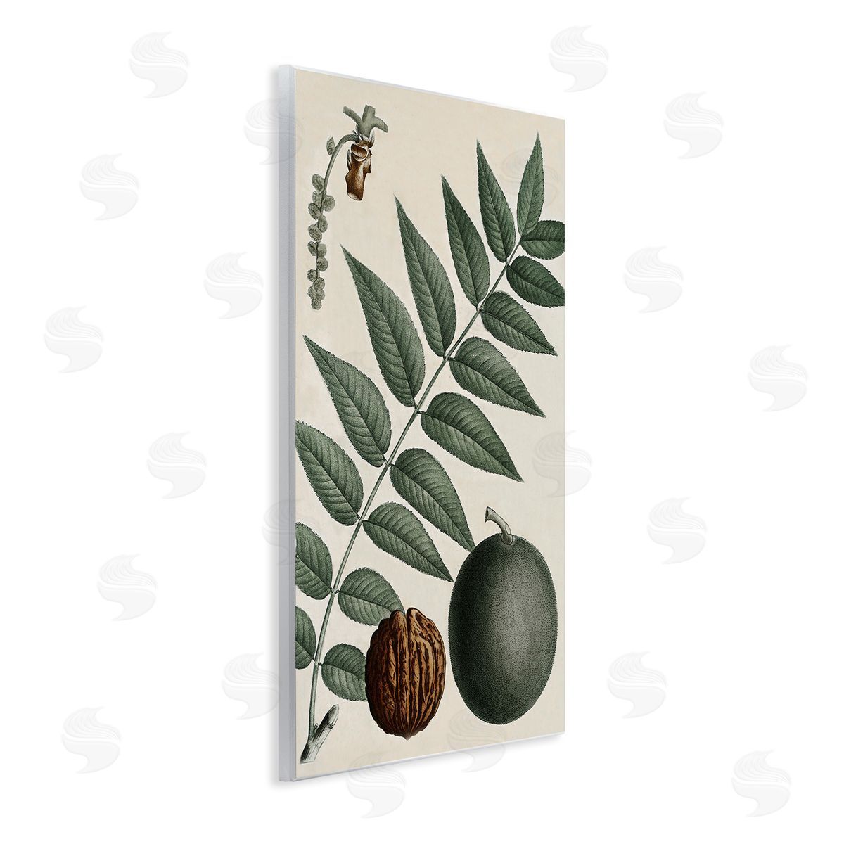 Vintage Walnut & Leaf Wood Plaque Wall Art, Home Decor by Graffi*tee Studios