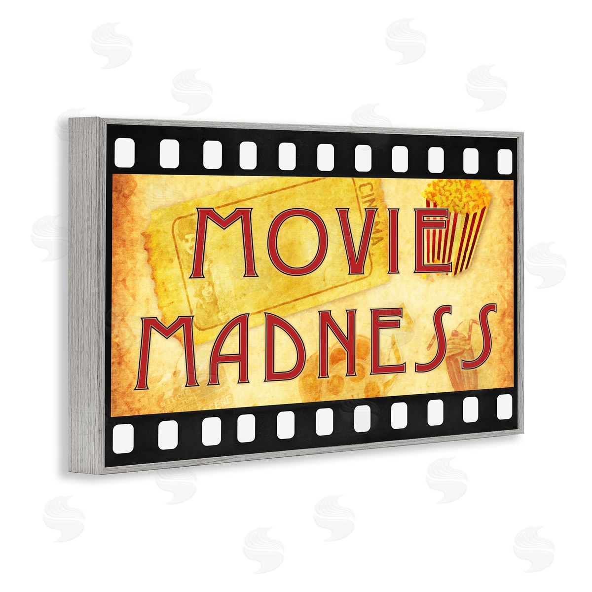 Movie Madness Classic Sign Grey Frame Print Wall Art, Home Decor by Graffi*tee Studios