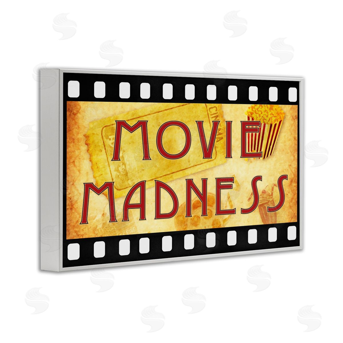 Movie Madness Classic Sign White Frame Print Wall Art, Home Decor by Graffi*tee Studios