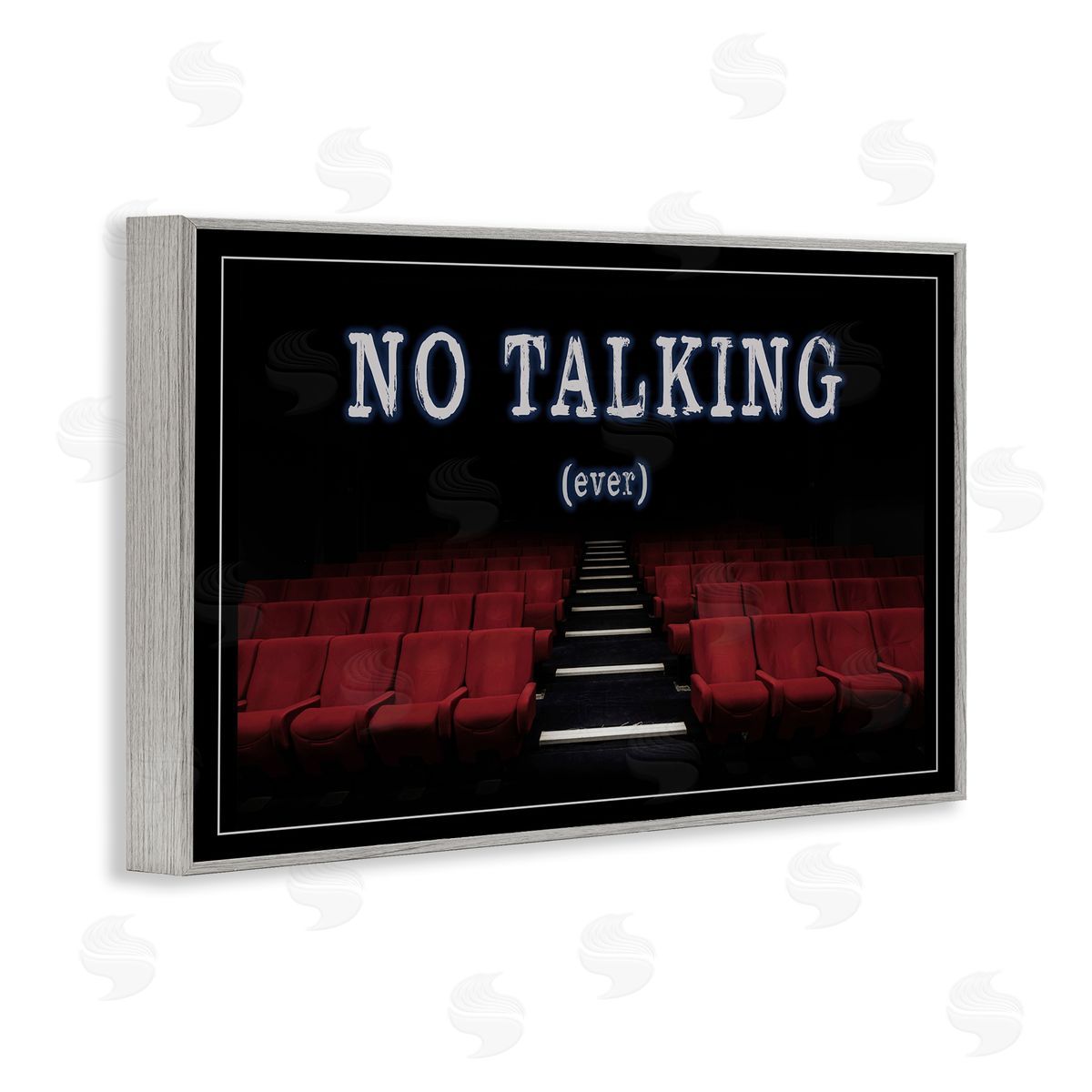 No Talking Move Theater Grey Frame Print Wall Art, Home Decor by Graffi*tee Studios