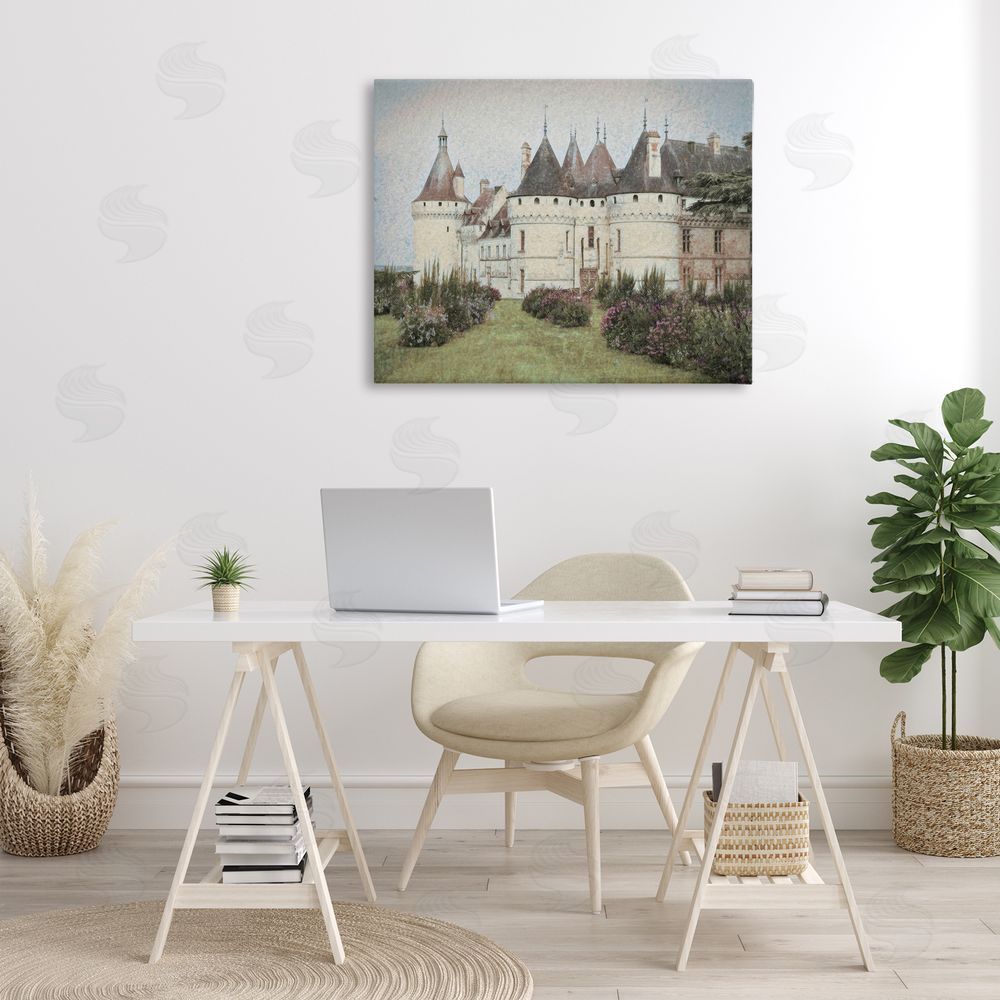 Graffitee Studios French Castle Landmark Canvas Wall Art Print in Room