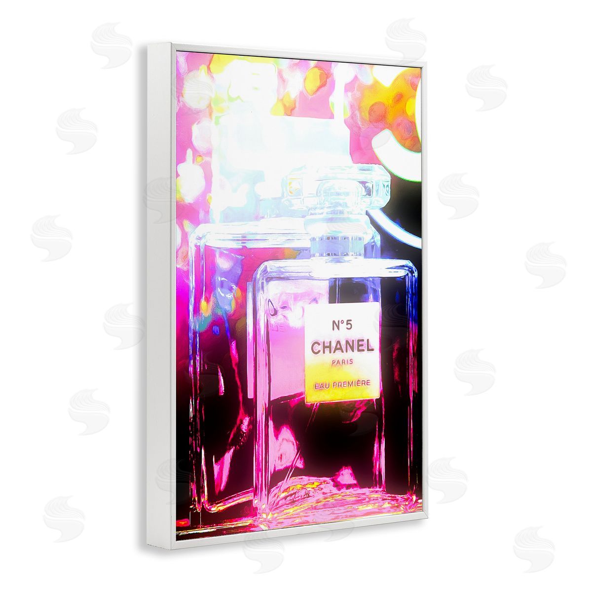 Pretty In Pink Perfume White Frame Print Wall Art, Home Decor by Graffi*tee Studios