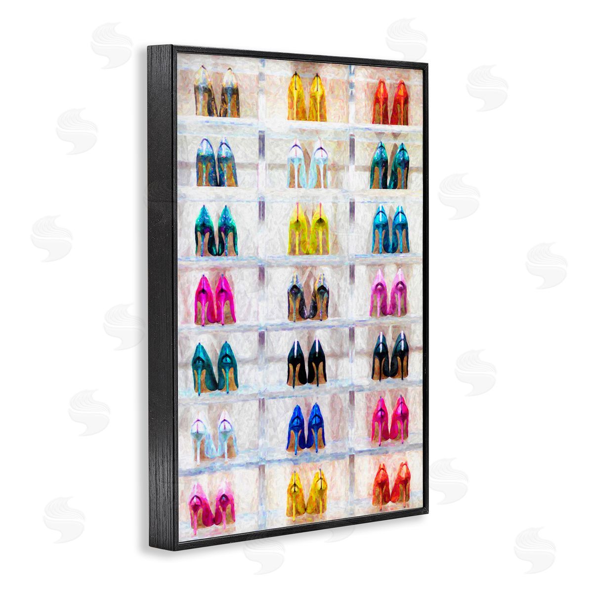 Arranged High Heels Black Frame Print Wall Art, Home Decor by Graffi*tee Studios