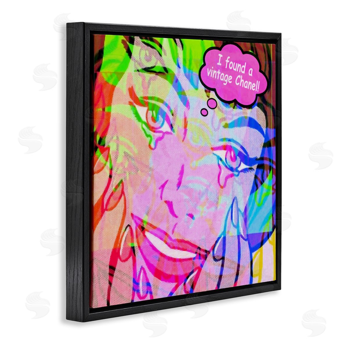 Graffitee Studios Pop Style Fashionista Black Floating Frame Canvas Wall Art Print