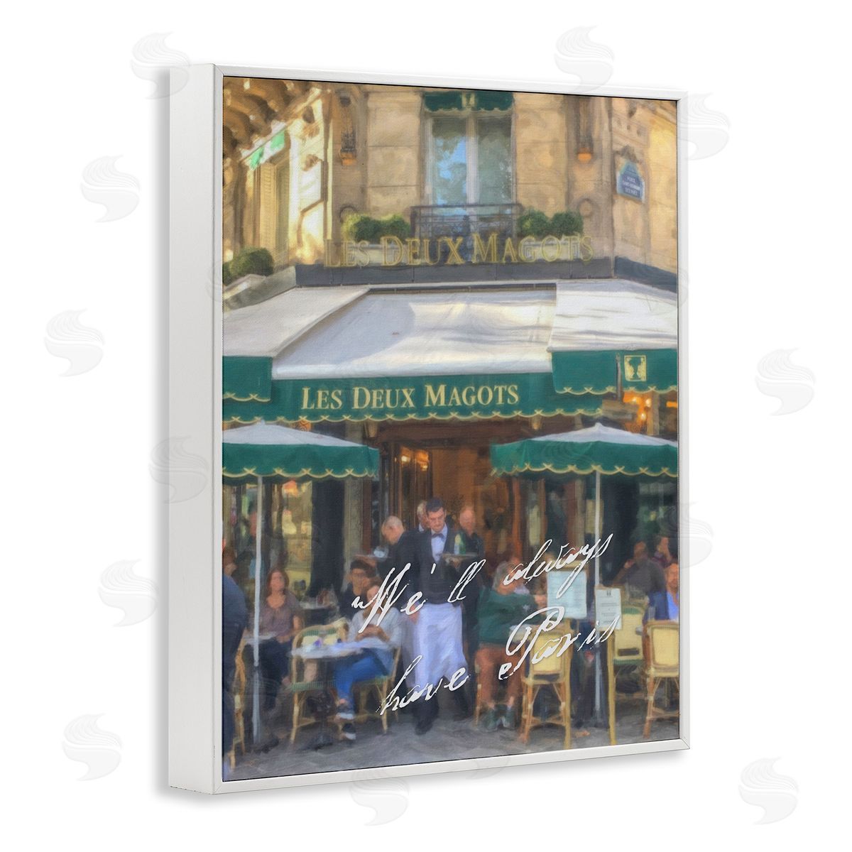 Always Have Paris Bistro White Frame Print Wall Art, Home Decor by Graffi*tee Studios