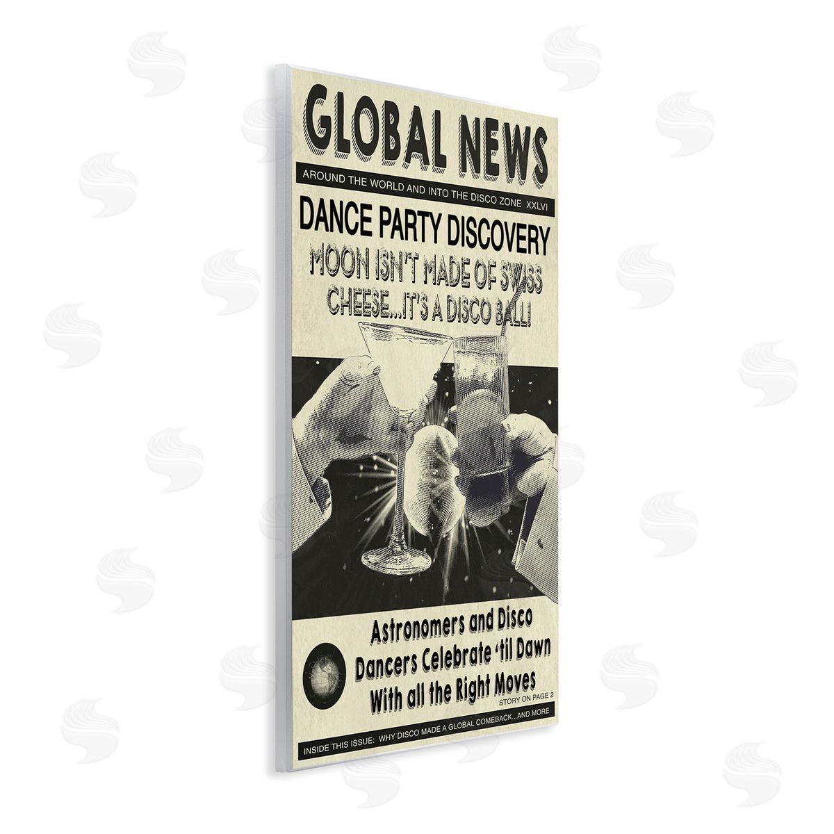 Vintage Disco News Article Wood Plaque Wall Art, Home Decor by Graffi*tee Studios