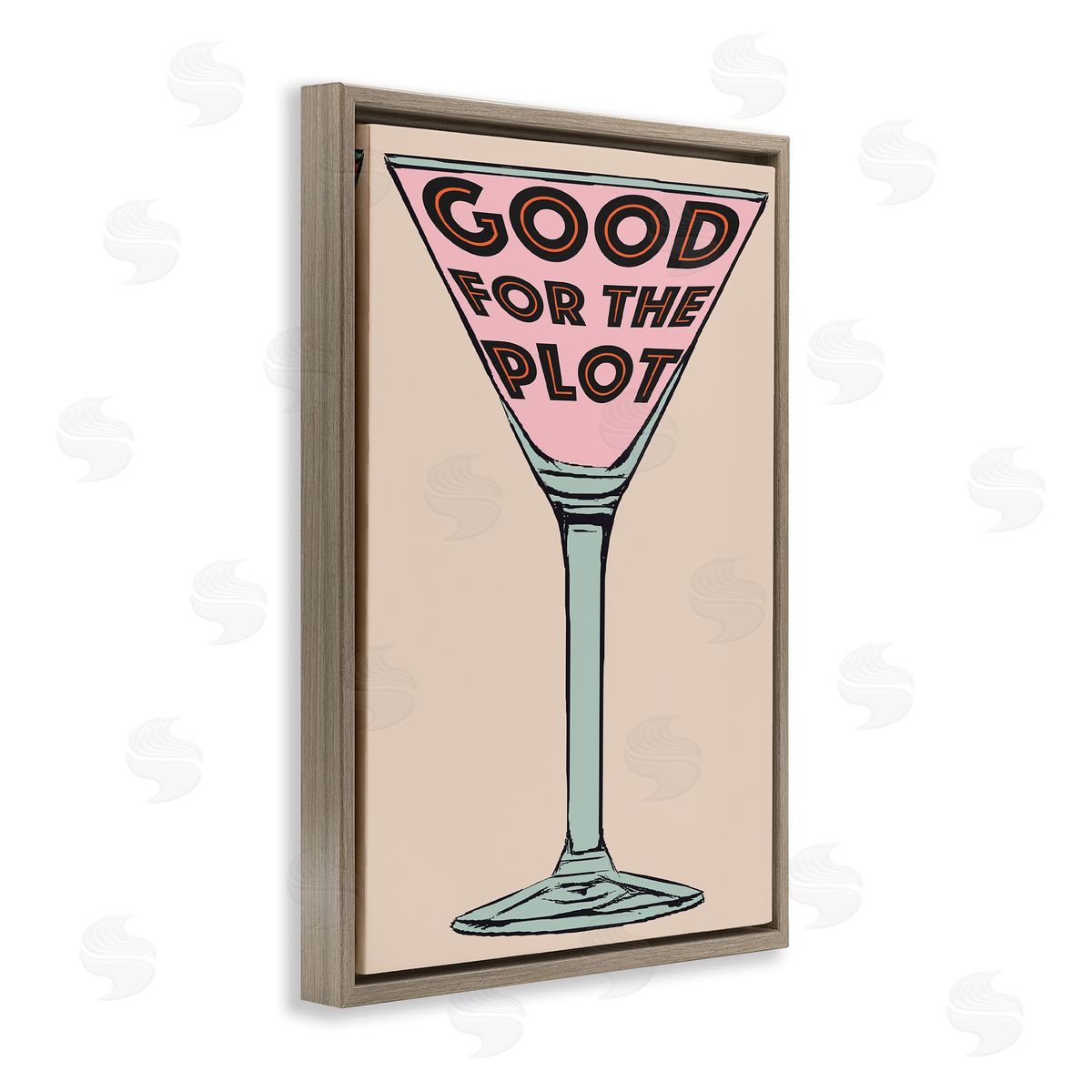 Good For The Plot Cocktail Brown Floating Frame Canvas Wall Art, Home Decor by Graffi*tee Studios