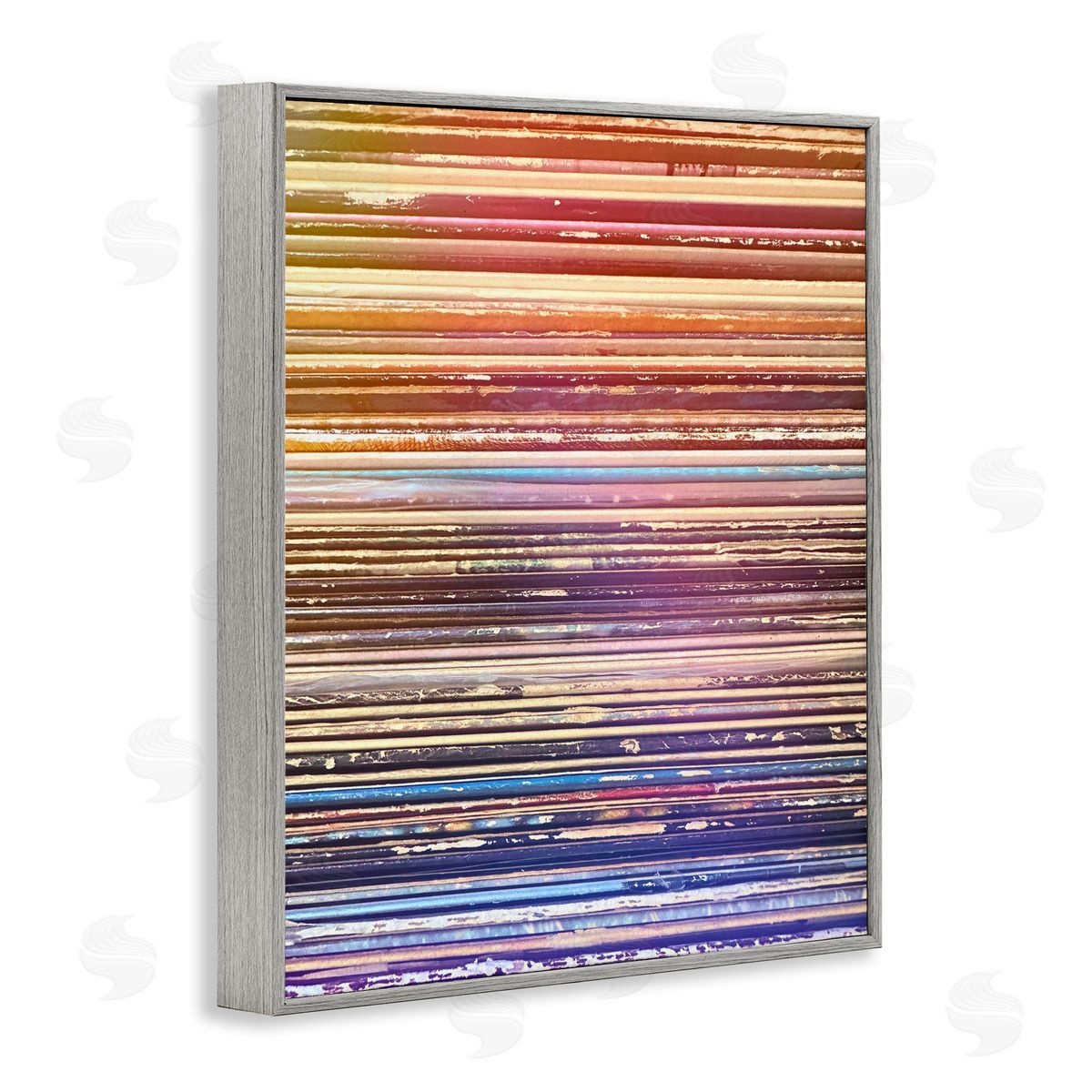 Music Album Record Edges Grey Frame Print Wall Art, Home Decor by Graffi*tee Studios