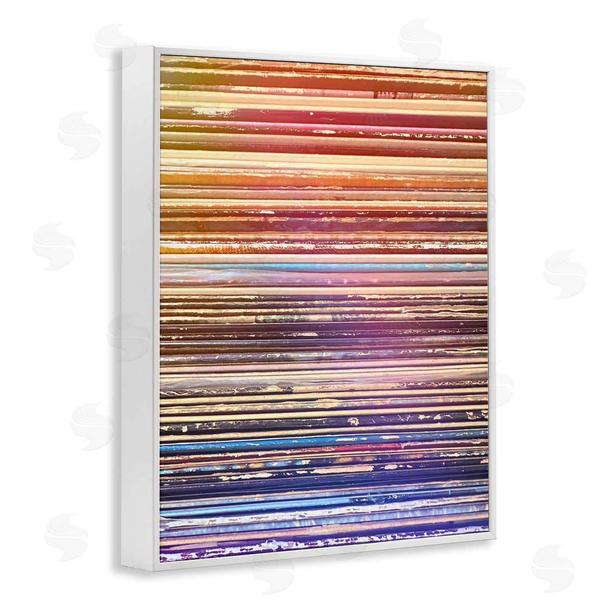 Music Album Record Edges White Frame Print Wall Art, Home Decor by Graffi*tee Studios