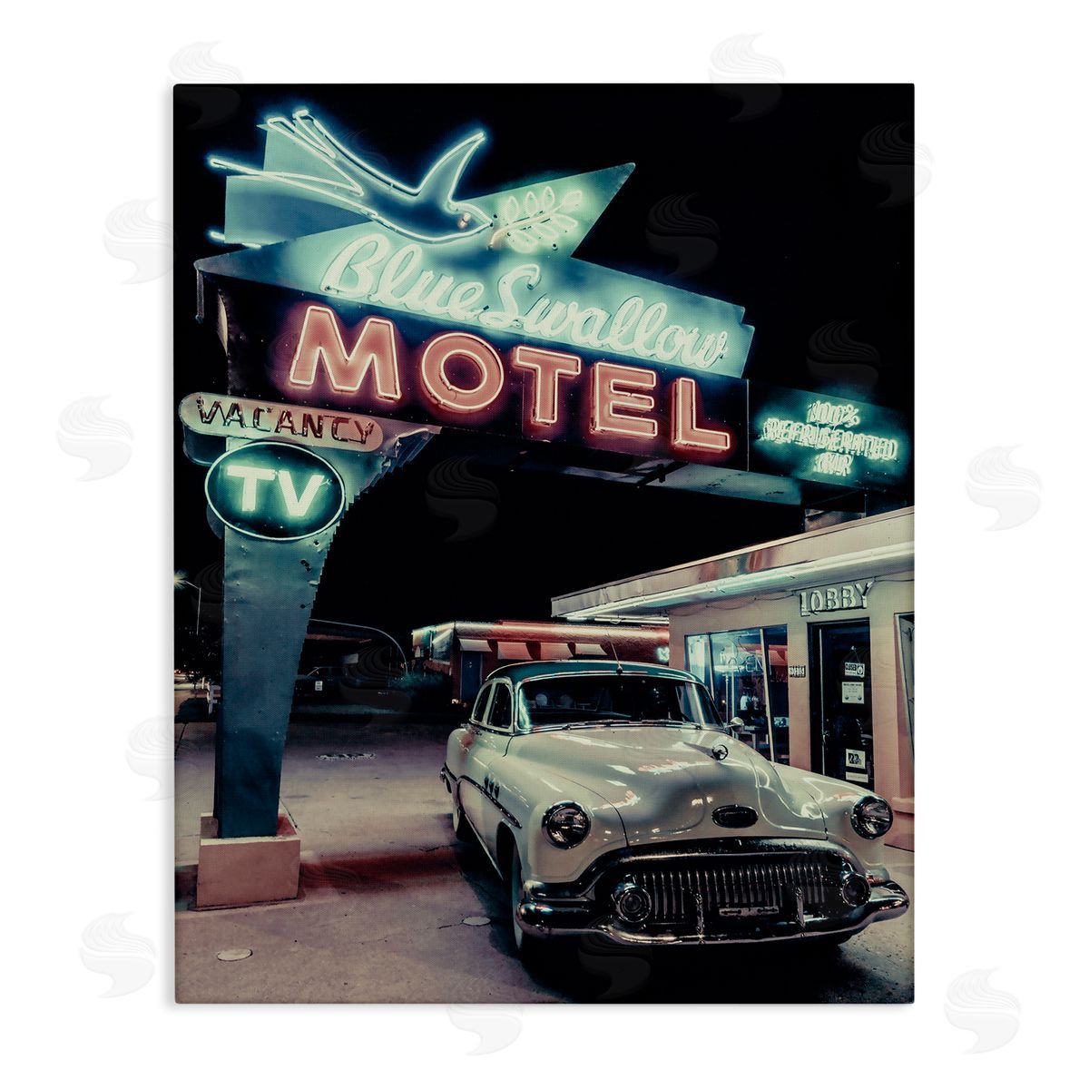Vintage Motel Getaway Car Canvas Wall Art, Home Decor by Graffi*tee Studios
