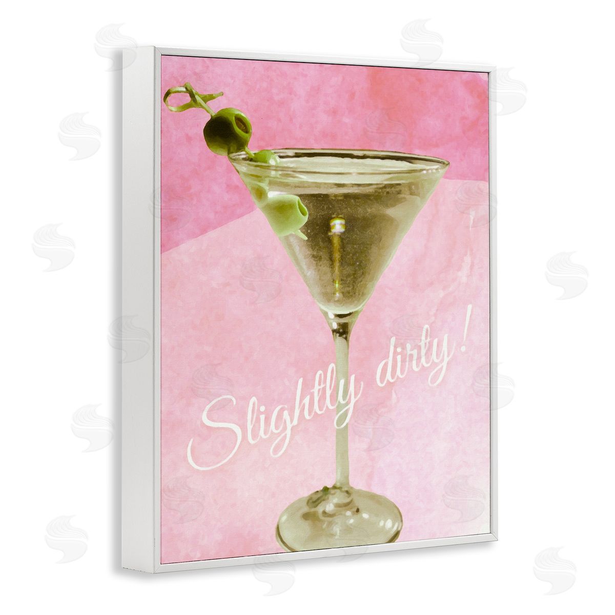 Slightly Dirty Martini White Frame Print Wall Art, Home Decor by Graffi*tee Studios