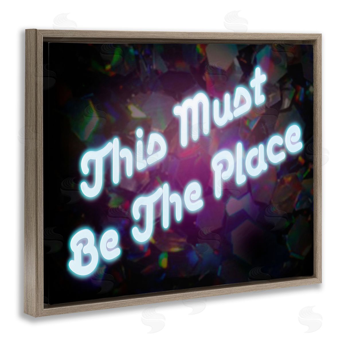 Graffitee Studios This Must Be The Place Brown Floating Frame Canvas Wall Art Print