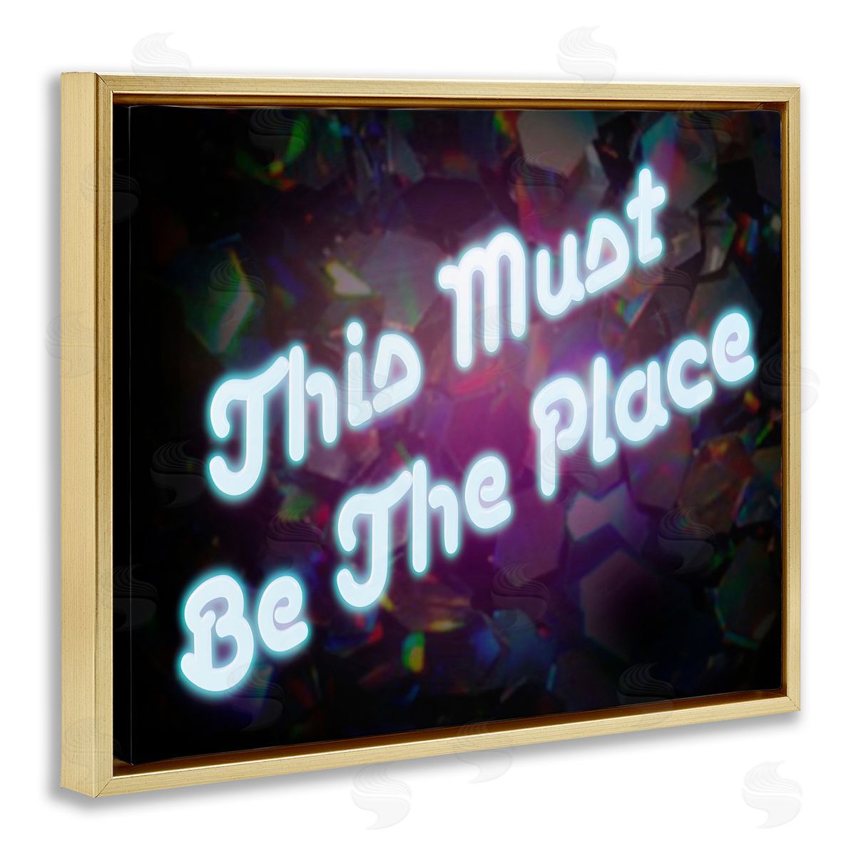 Graffitee Studios This Must Be The Place Gold Floating Frame Canvas Wall Art Print