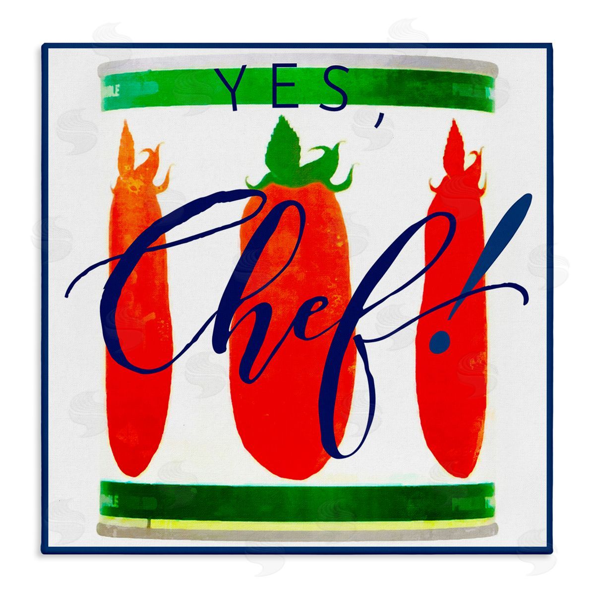Graffitee Studios Yes Chef Canned Goods Canvas Wall Art Print