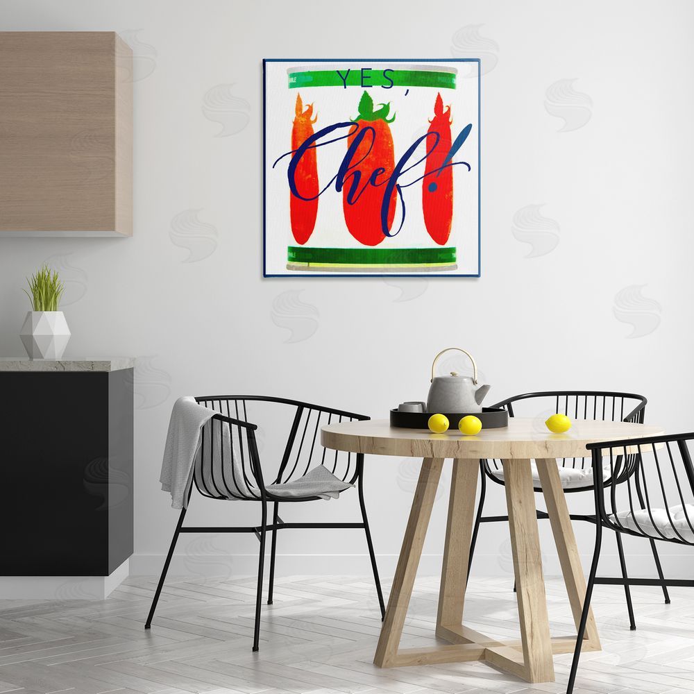 Graffitee Studios Yes Chef Canned Goods Canvas Wall Art Print in Room