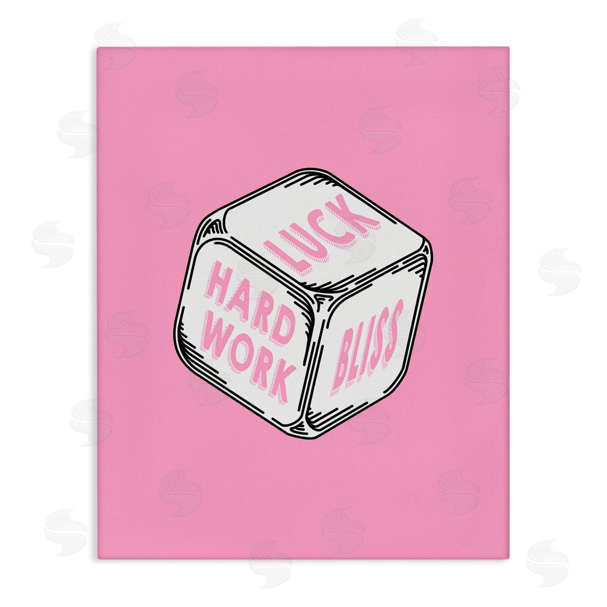 Pastel Pink Lucky Dice Canvas Wall Art, Home Decor by Graffi*tee Studios