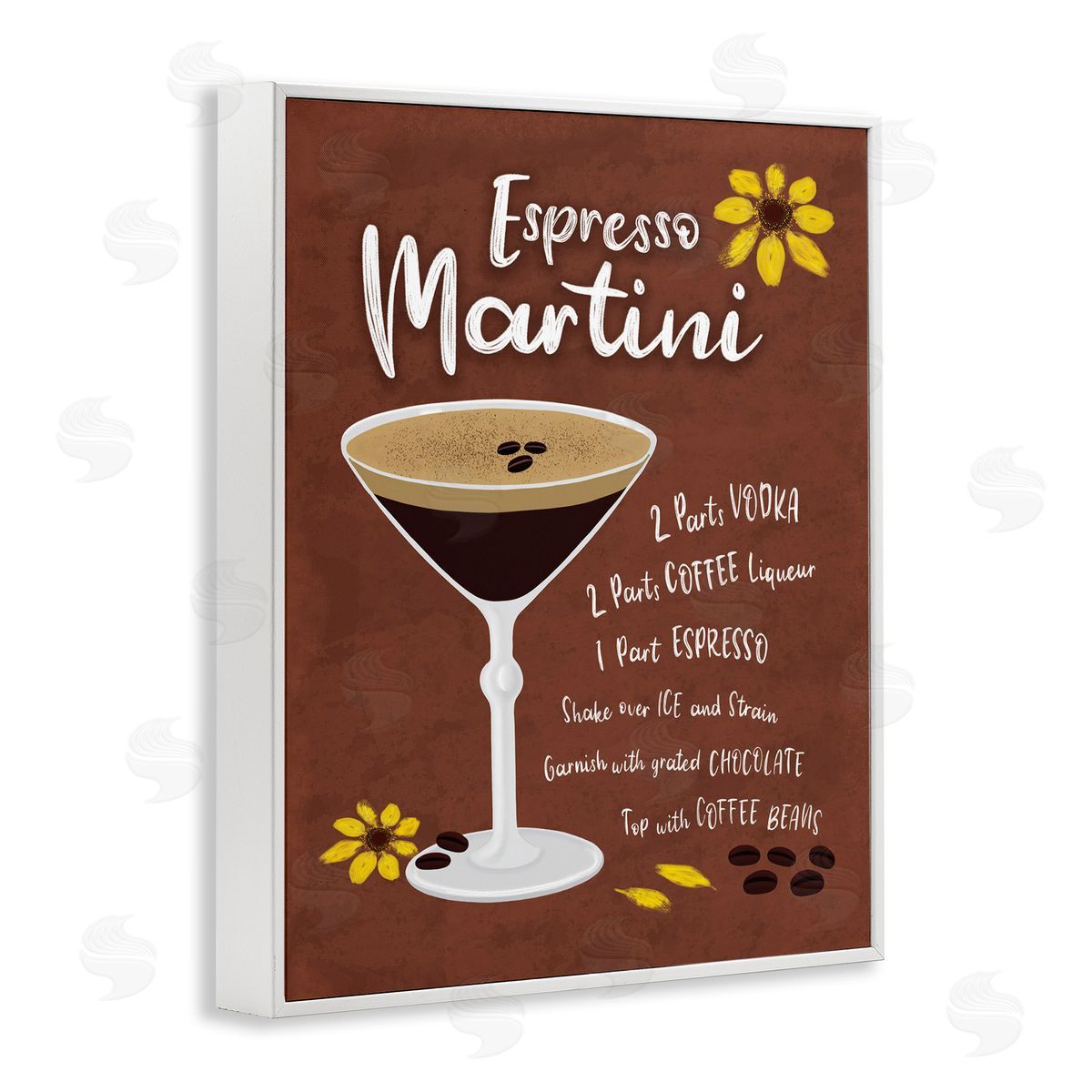 Espresso Martini with Recipe White Frame Print Wall Art, Home Decor by Deborah Curiel