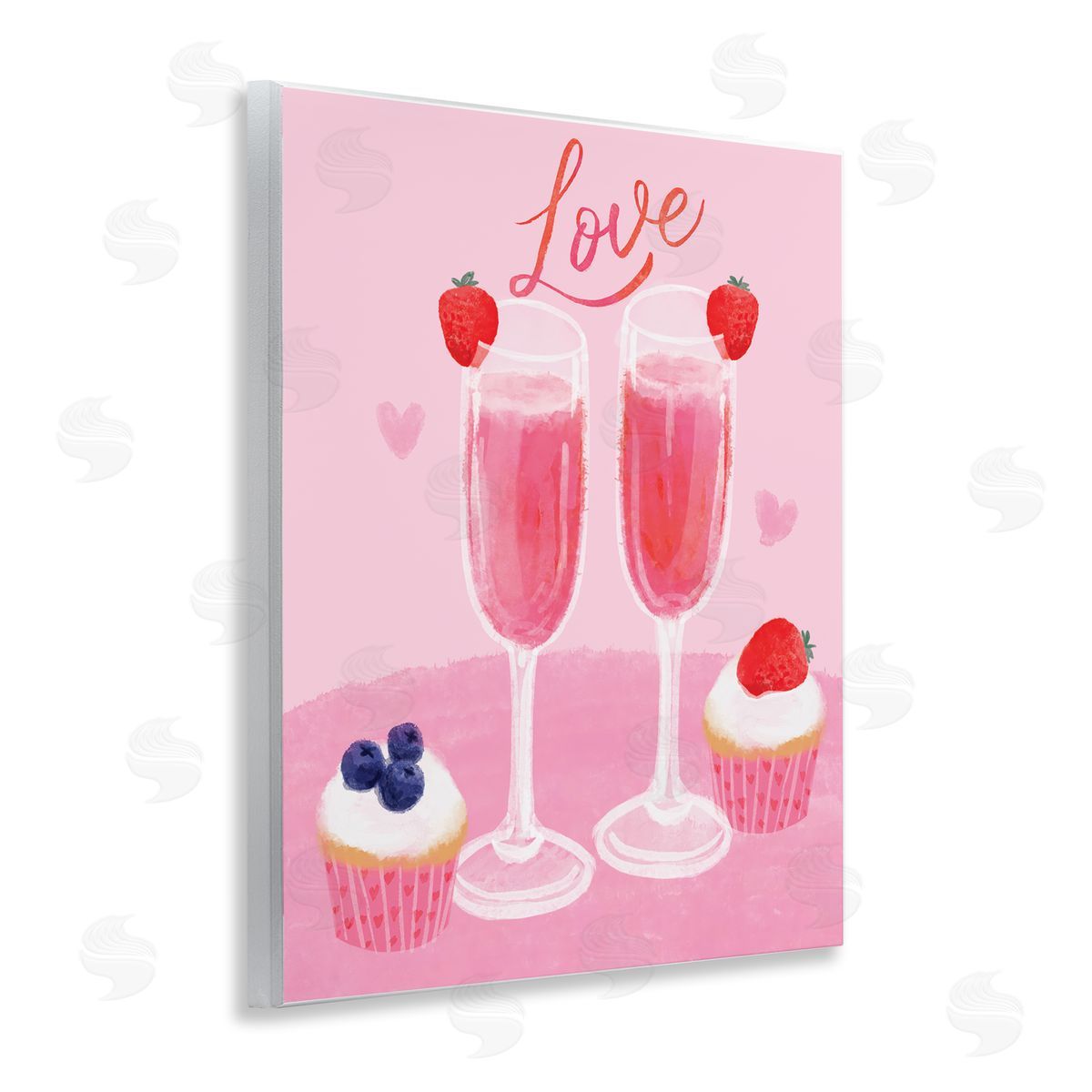 Valentine's Twin Champagne Wood Plaque Wall Art, Home Decor by Be Ni La