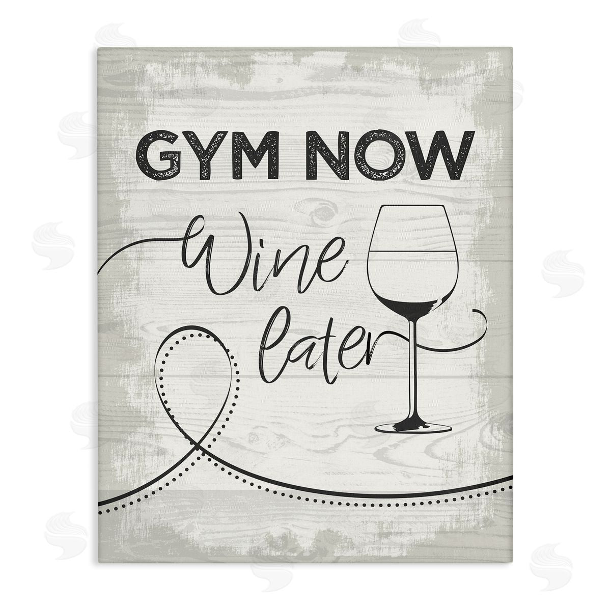 Gym Now Wine Later Canvas Wall Art, Home Decor by Jennifer Ellory