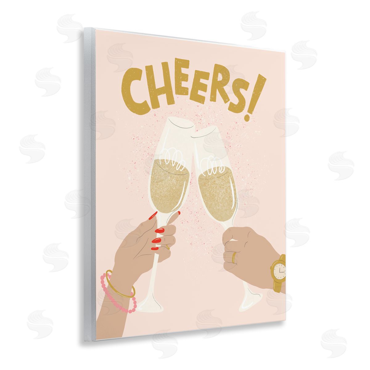 Celebration Cheers Drinks Wood Plaque Wall Art, Home Decor by Kristina Hultkrantz
