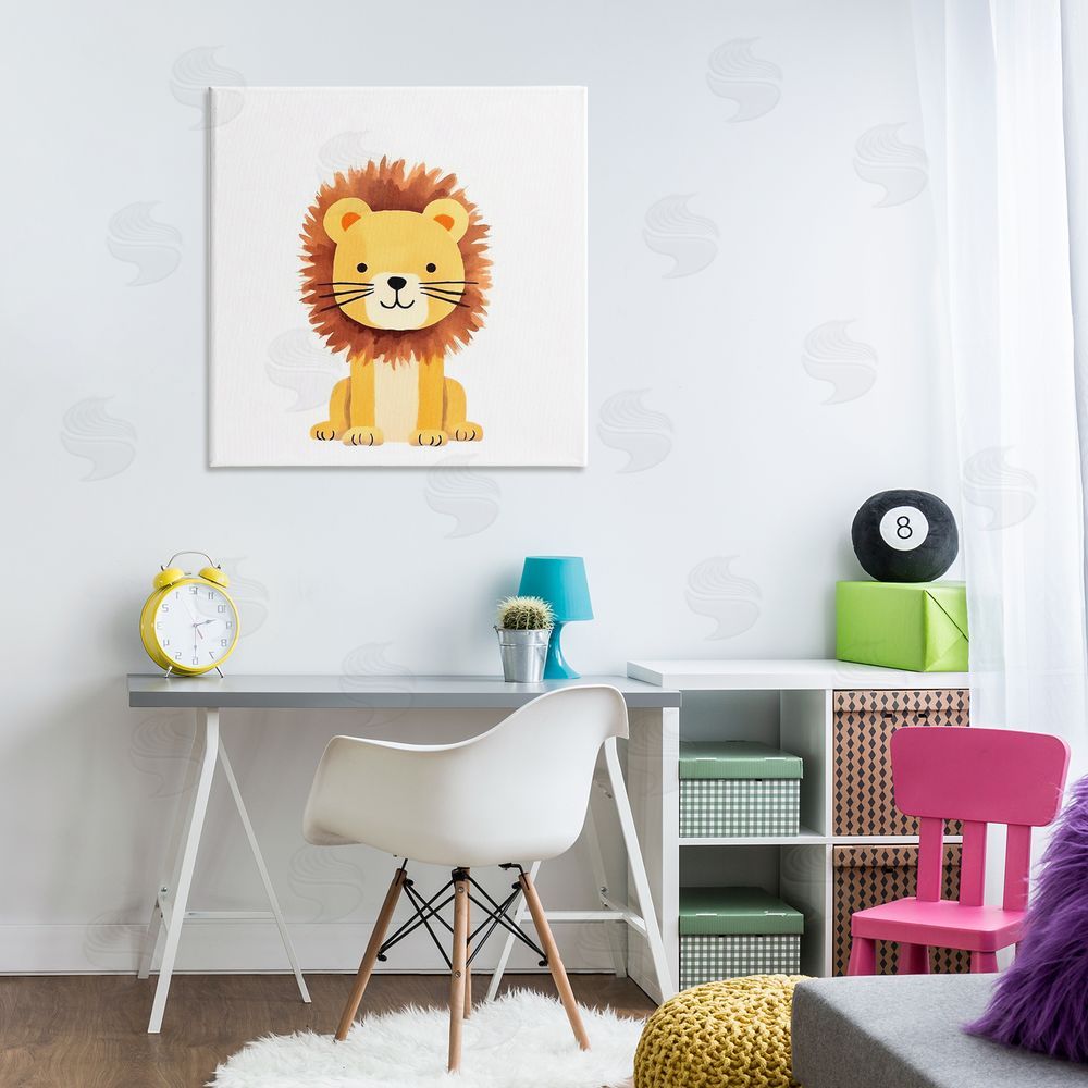 Andrea Haase Sitting Baby Lion Cub Canvas Wall Art Print in Room