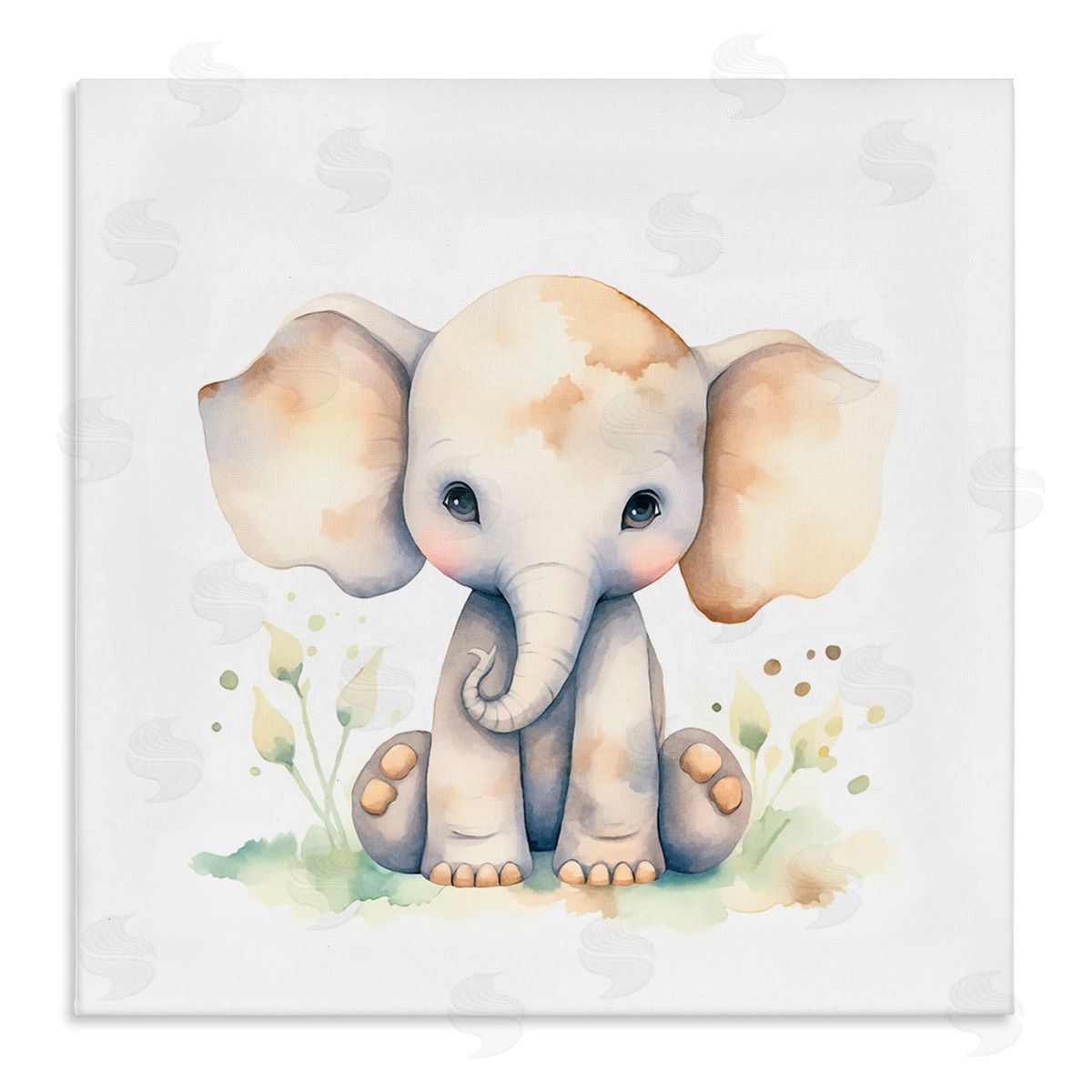 Andrea Haase Sitting Baby Elephant Canvas Wall Art Print