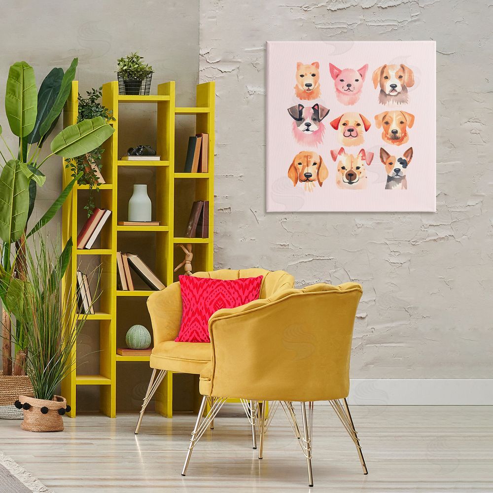 Andrea Haase Whimsy Dog Parade Canvas Wall Art Print in Room