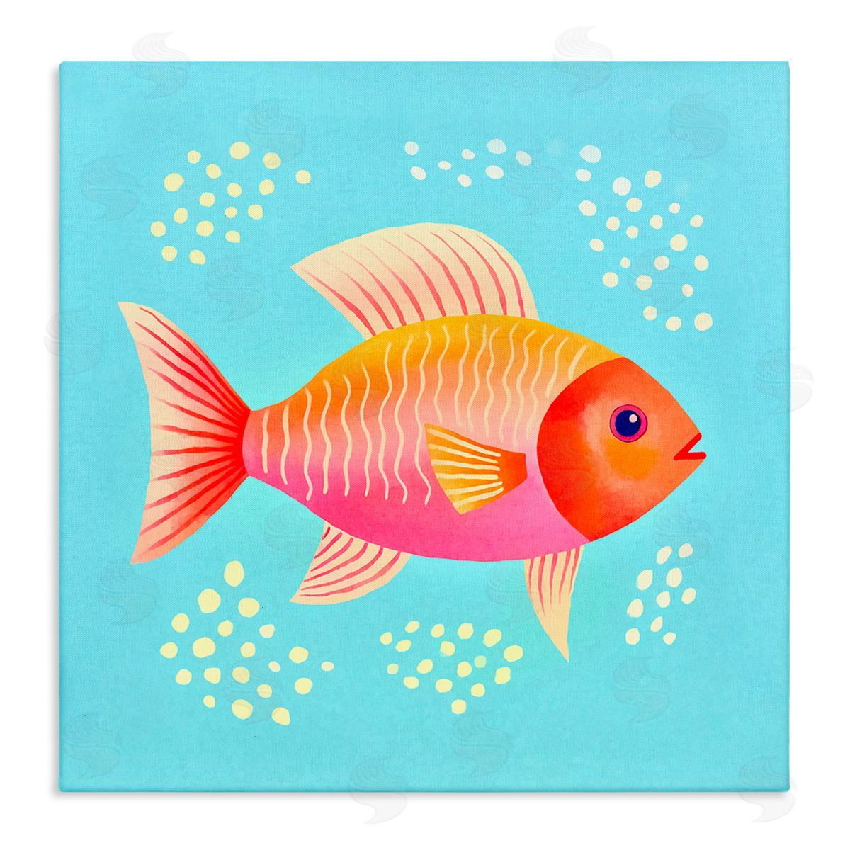 Andrea Haase Whimsical Orange Fish Canvas Wall Art Print