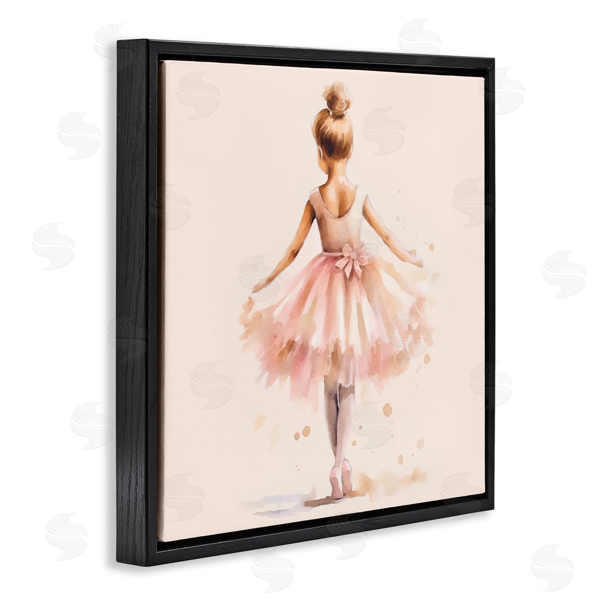Andrea Haase Stepping Ballerina in Tutu Black Floating Frame Canvas Wall Art Print