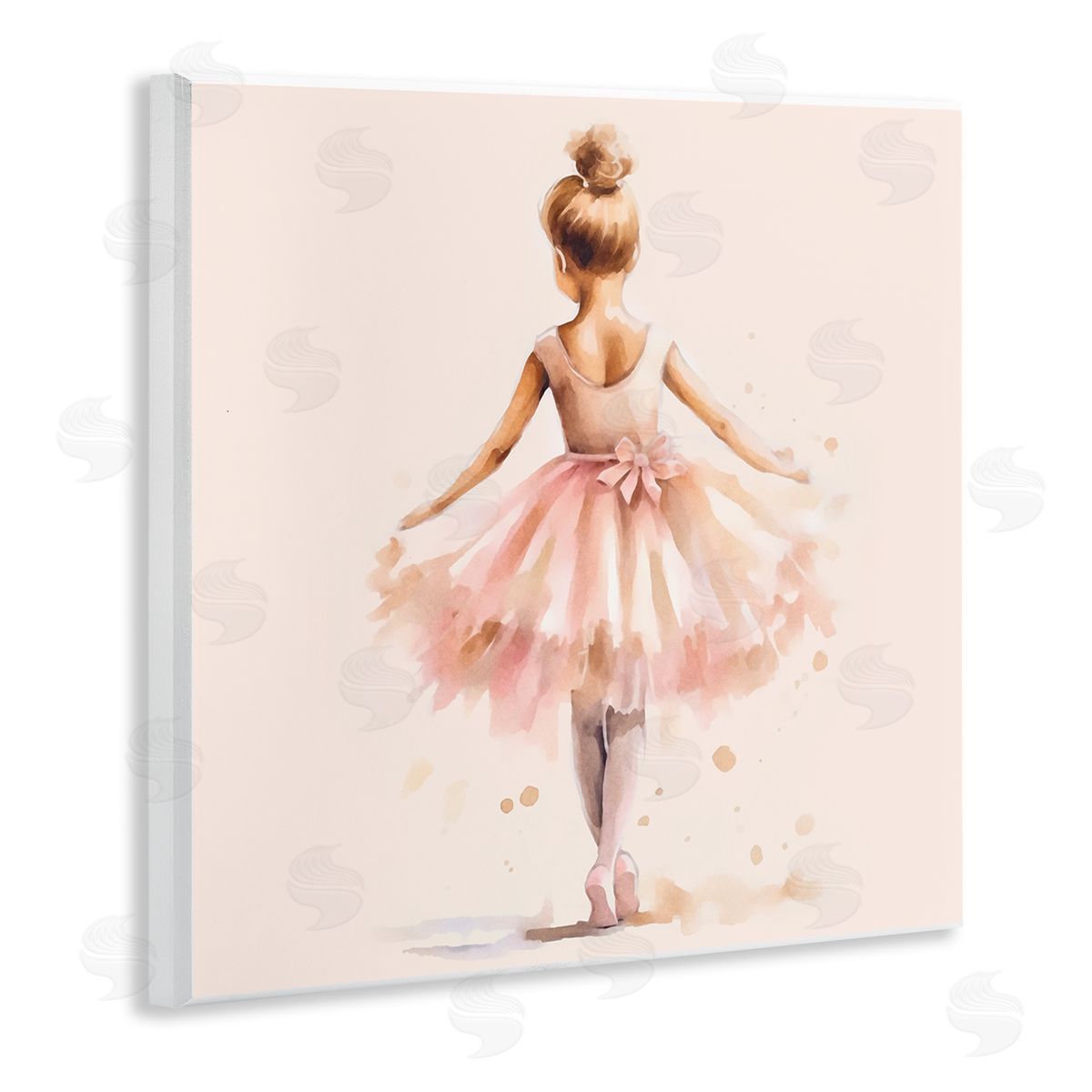 Andrea Haase Stepping Ballerina in Tutu Wooden Wall Plaque Art Print